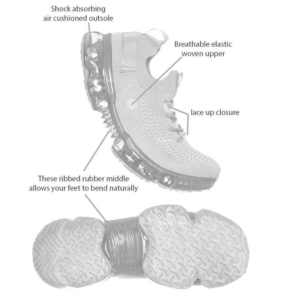 New White Knitted Lace Up Clear Heel Sneakers - Picture 2 of 5